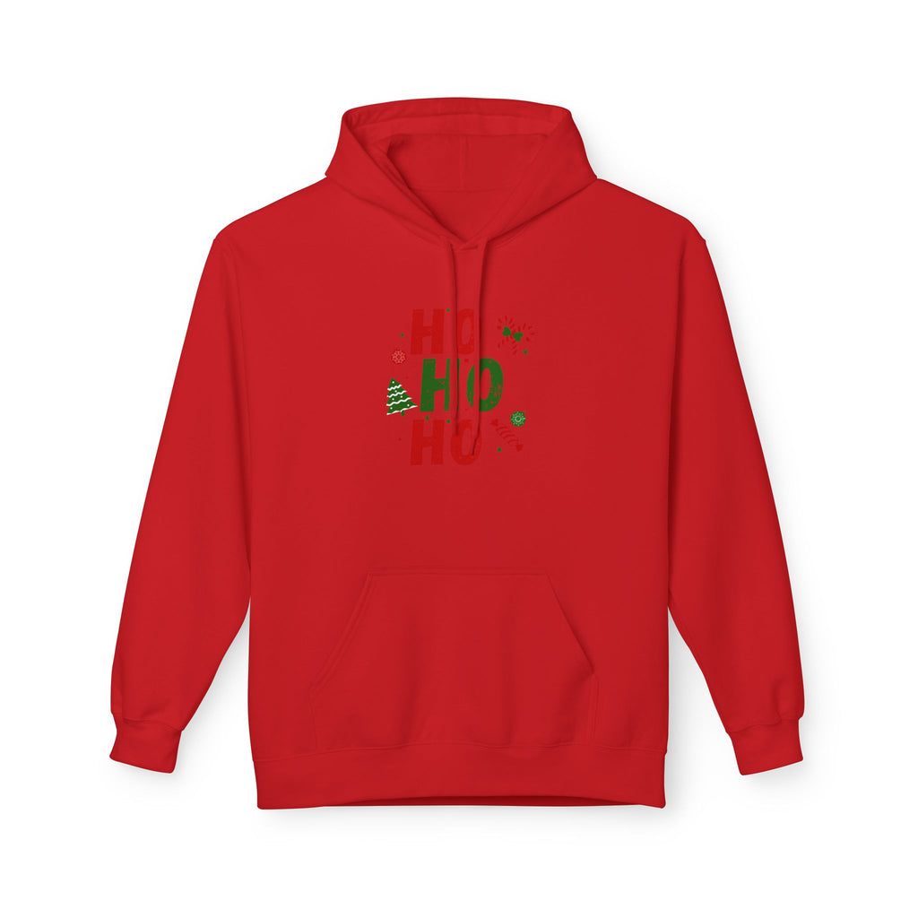 Ho Ho Ho Christmas Hoodie — Festive Holiday Sweatshirt with Tree & Candy Cane Design