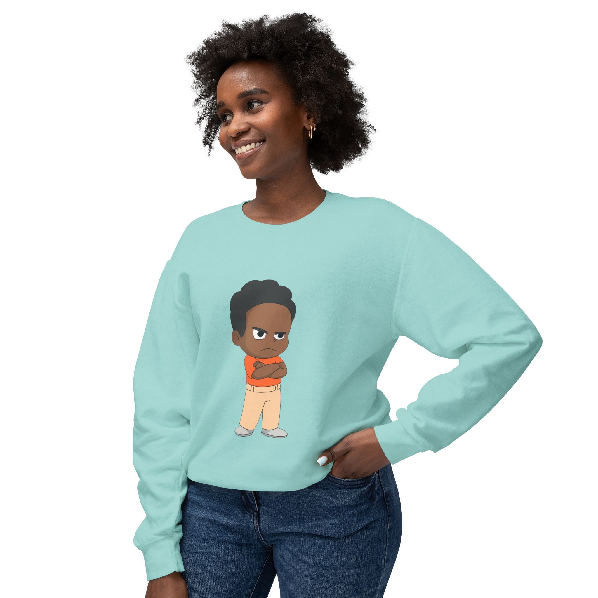 Playful Cartoon Crewneck Sweatshirt | Funny Lightweight Sweatshirt for Kids & Teens, Birthday Gift, Casualwear, Seasonal Comfort