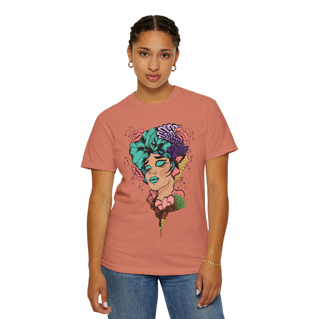 Floral Fantasy T-Shirt | Artistic Graphic Tee for Nature Lovers, Unique Gift, Casual Wear, Eco-Friendly Fashion