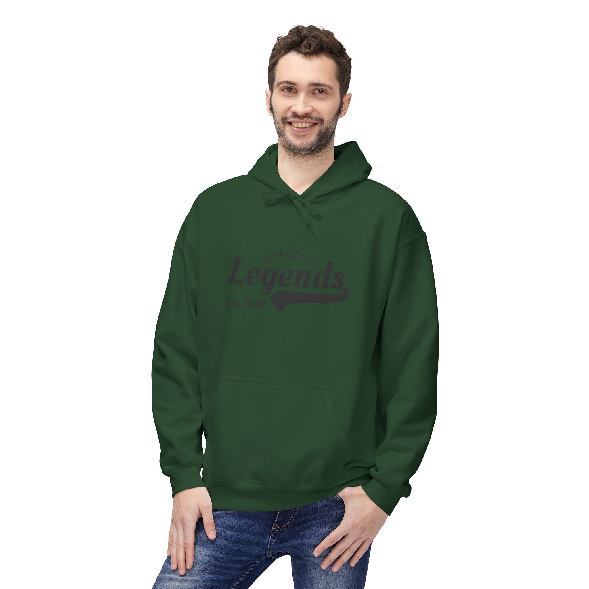 Retro Legends Fleece Hoodie, Cozy Unisex Sweatshirt, Perfect Gift for Sports Lovers, Casual Wear, Est. 1950