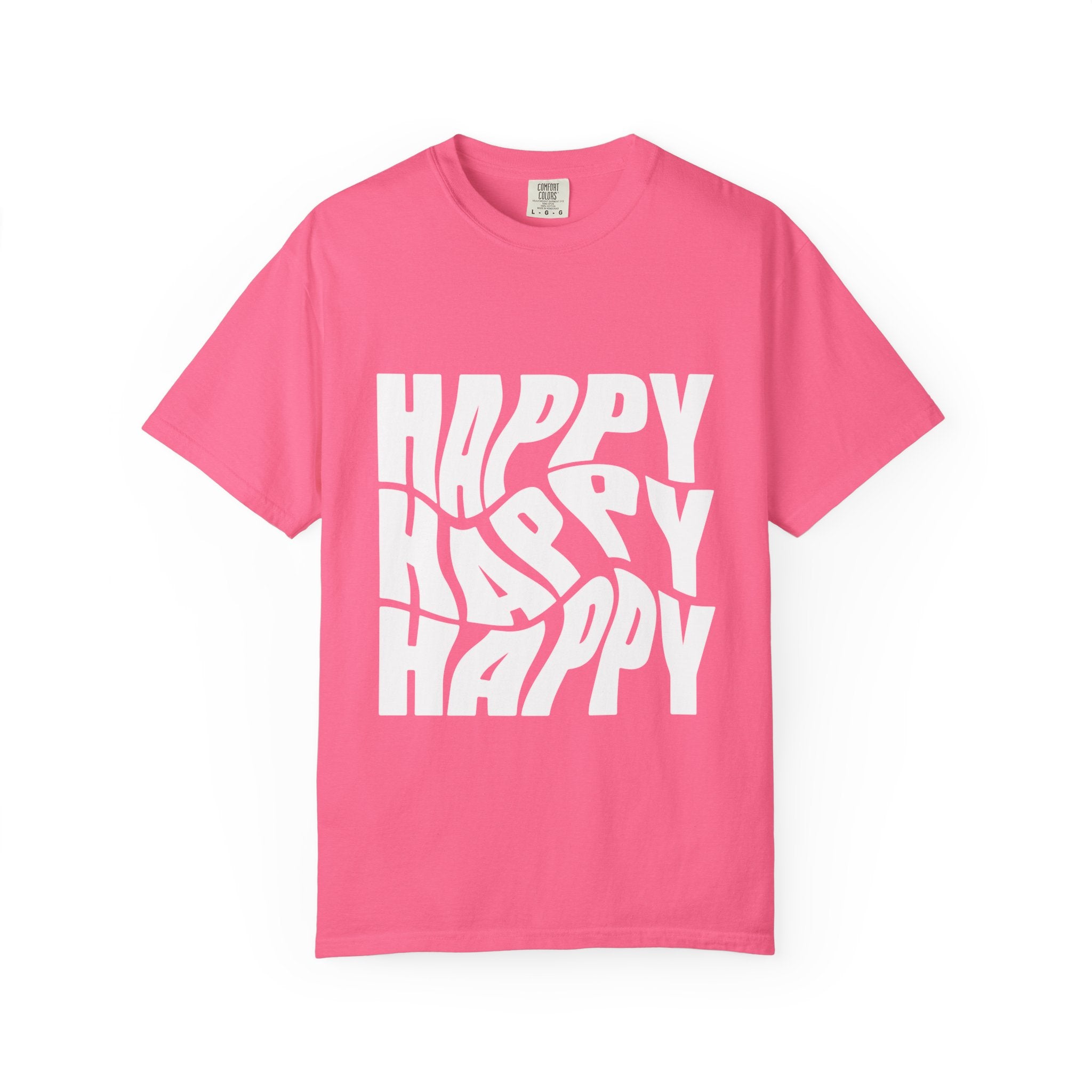 Happy Vibes Unisex Garment-Dyed T-shirt | Positive Affirmation Tee, Casual Wear, Gift for Friends, Summer Style, Comfort Apparel
