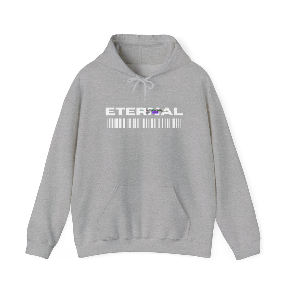 Eternal Barcode Hoodie — Black Graphic Pullover