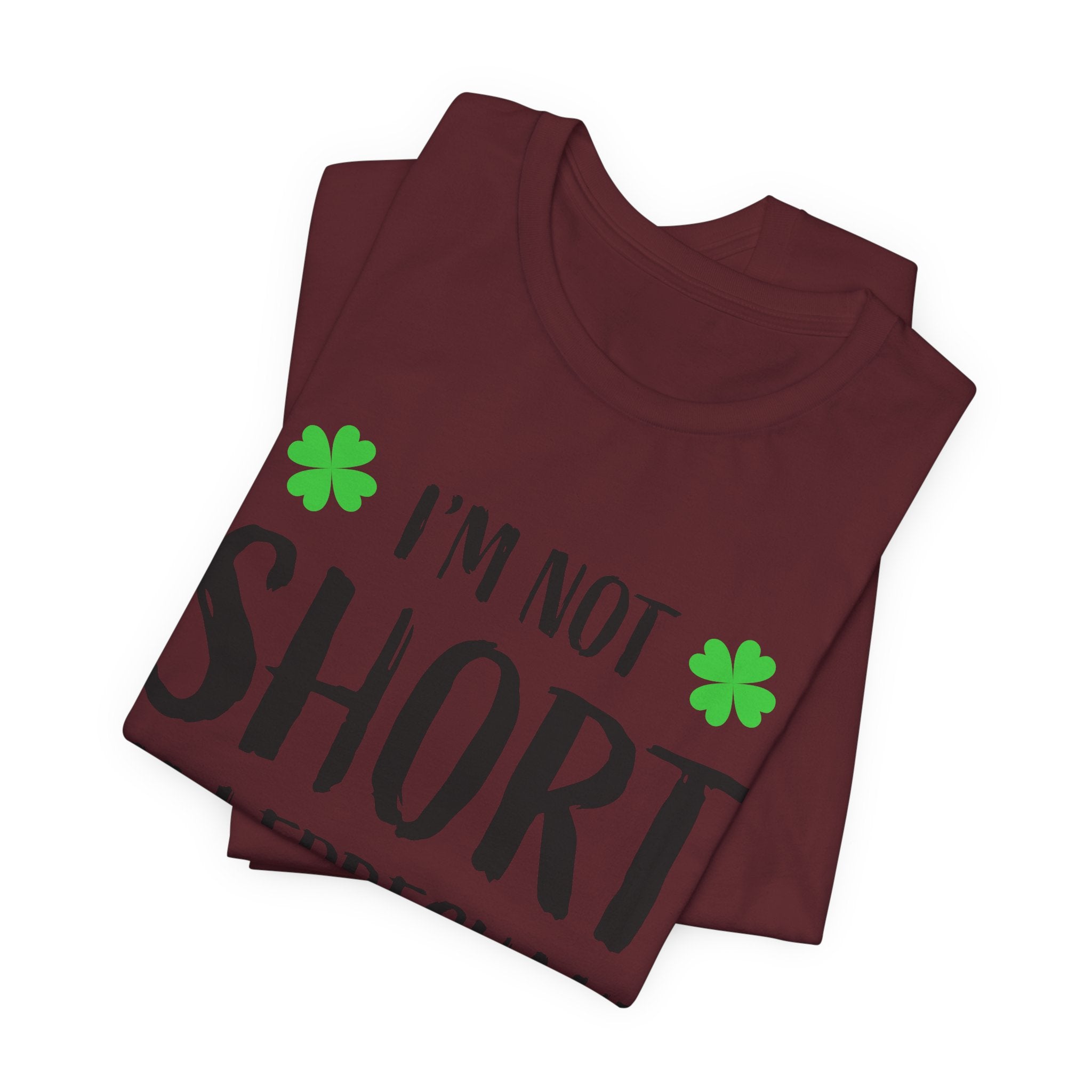 St. Patrick's Day Tee, Leprechaun Size Shirt, Unisex Graphic Tee, Funny Irish T-shirt, Short Stature Humor Apparel