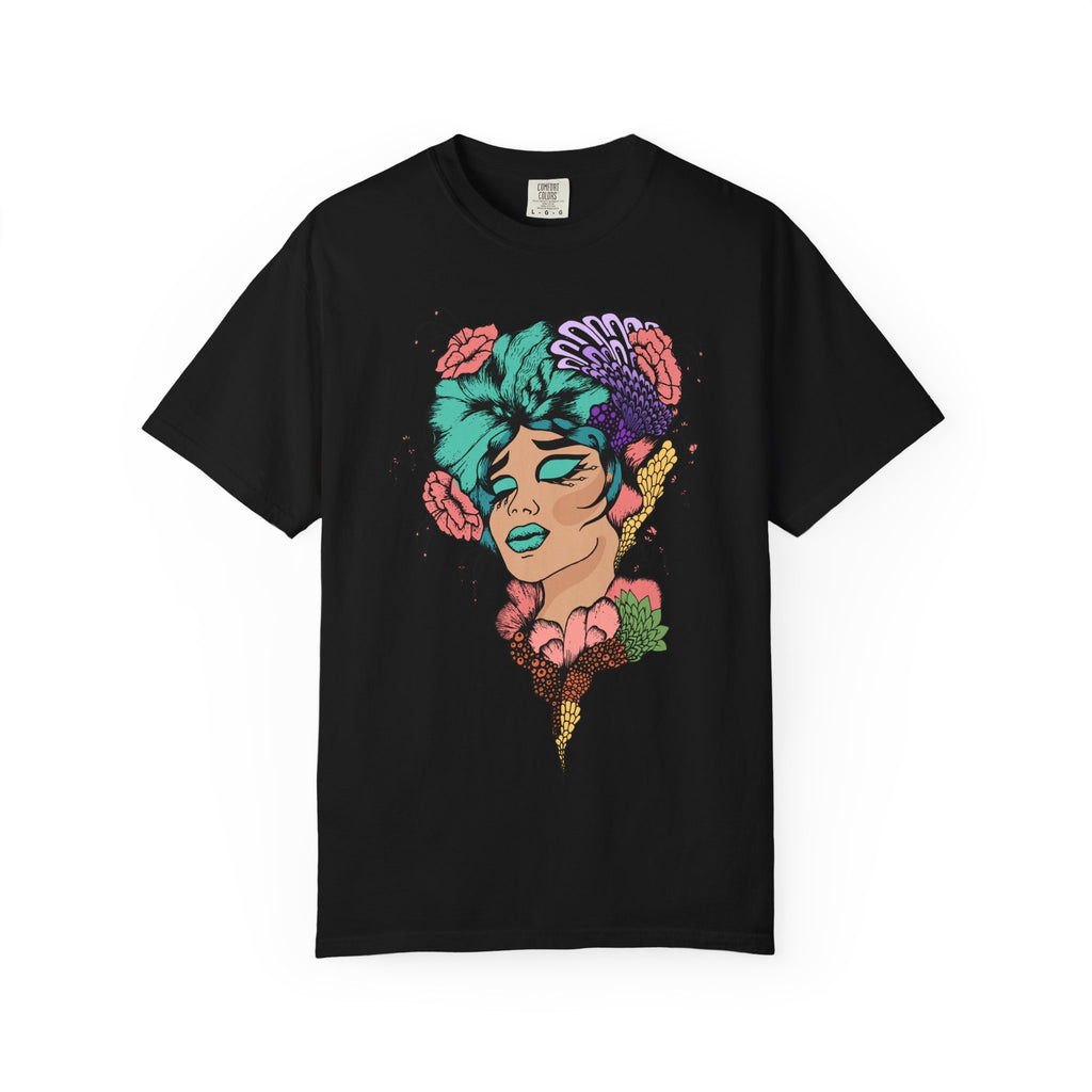 Floral Fantasy T-Shirt | Artistic Graphic Tee for Nature Lovers, Unique Gift, Casual Wear, Eco-Friendly Fashion