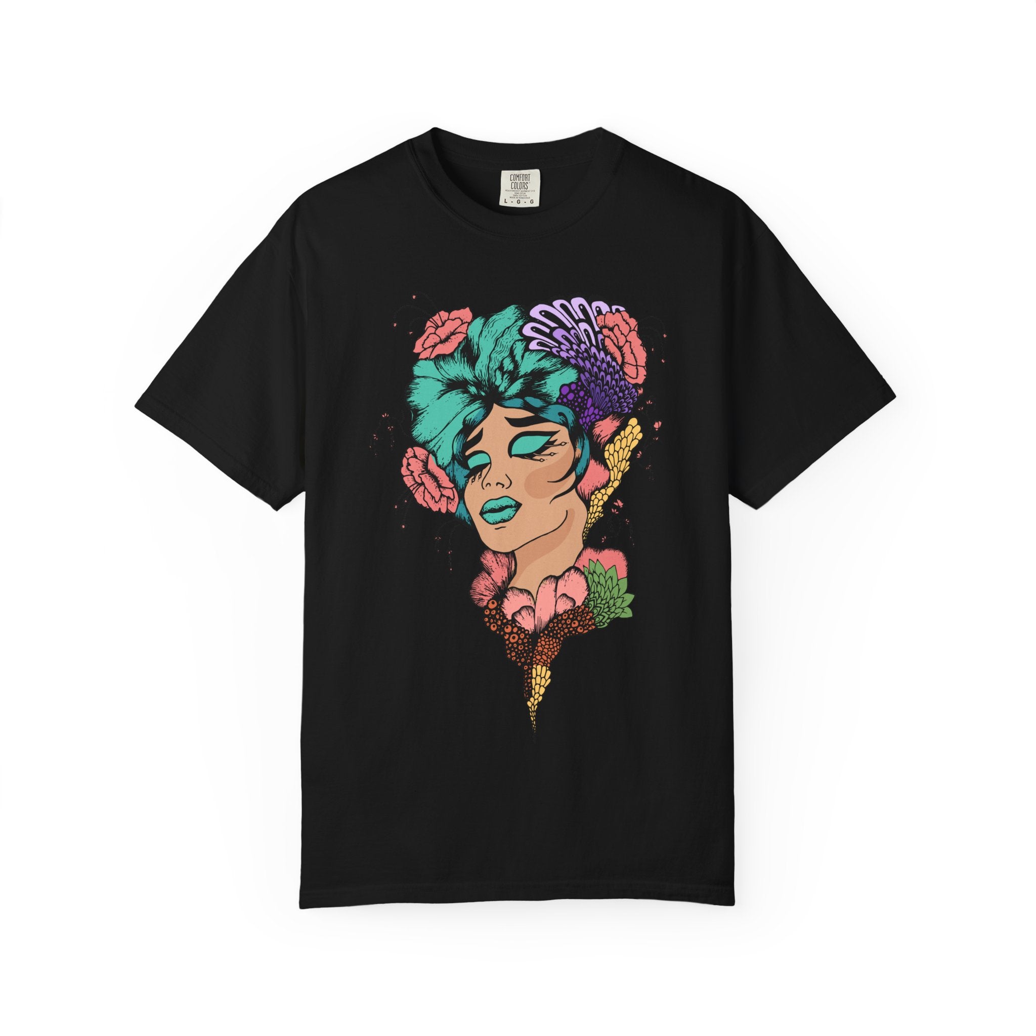 Floral Fantasy T-Shirt | Artistic Graphic Tee for Nature Lovers, Unique Gift, Casual Wear, Eco-Friendly Fashion