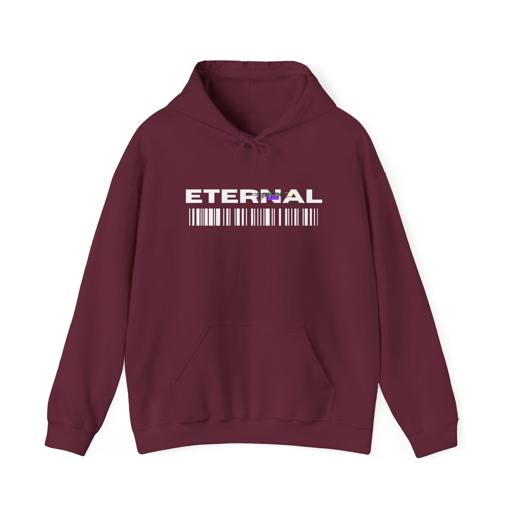 Eternal Barcode Hoodie — Black Graphic Pullover