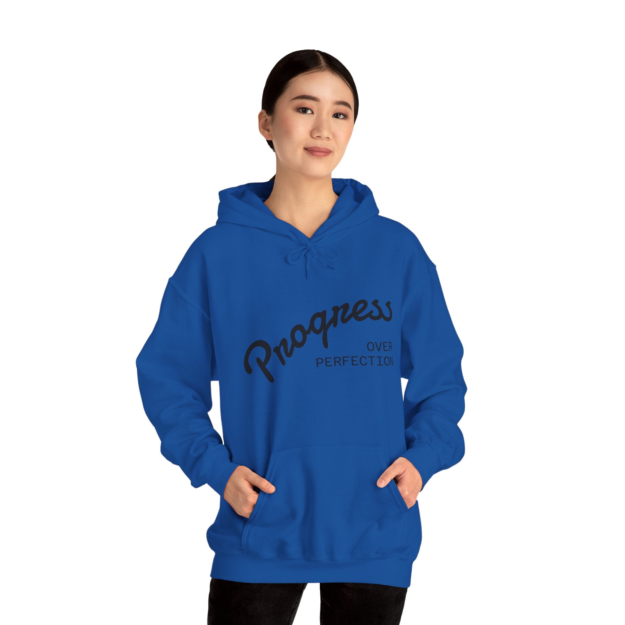 Progress Over Perfection Hoodie, Motivational Sweatshirt, Unisex Hooded Sweatshirt, Cozy Casual Wear, Gift for Her, Inspirational Apparel