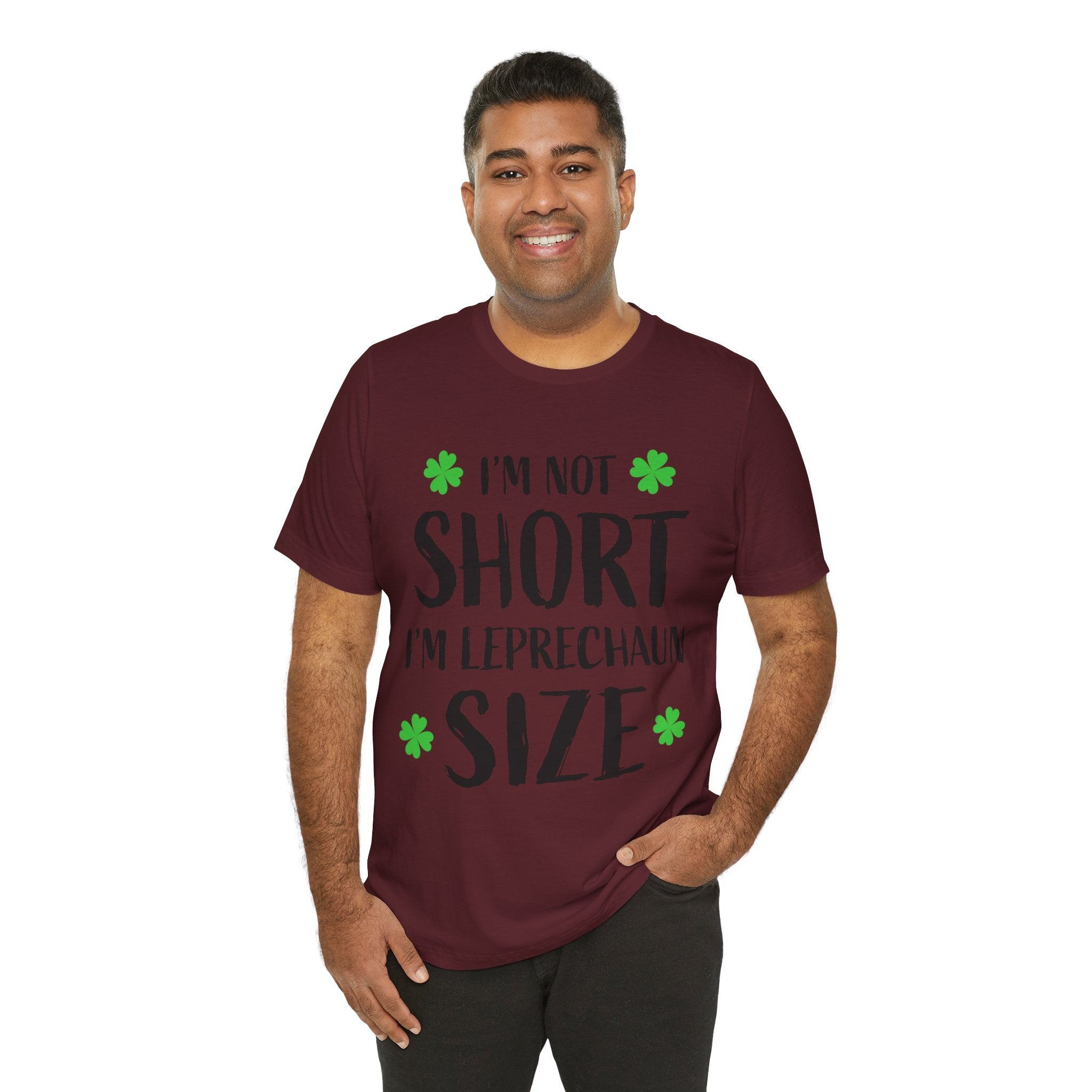 St. Patrick's Day Tee, Leprechaun Size Shirt, Unisex Graphic Tee, Funny Irish T-shirt, Short Stature Humor Apparel