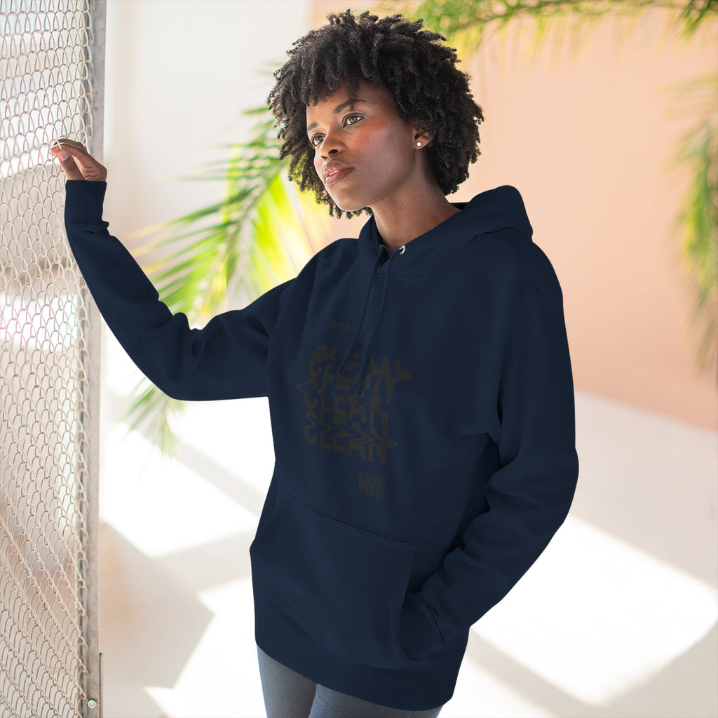 Stylish Fleece Hoodie with ‘Keep It Clean’ Design, Cozy Winter Apparel, Ideal for Casual Outfits, Gifts for Friends, Unique Streetwear