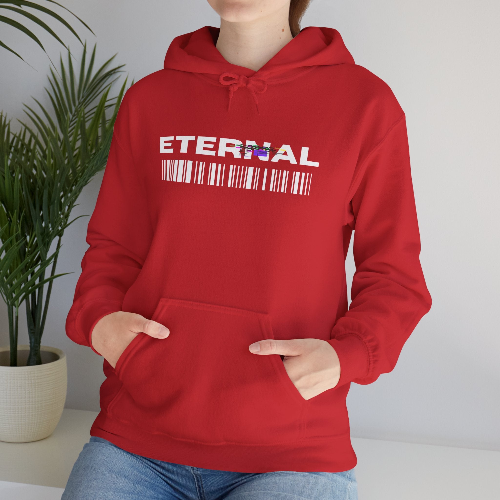 Eternal Barcode Hoodie — Black Graphic Pullover