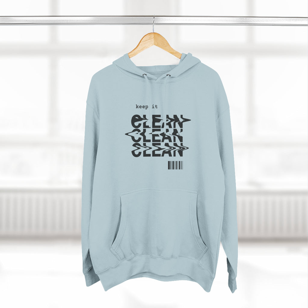 Stylish Fleece Hoodie with ‘Keep It Clean’ Design, Cozy Winter Apparel, Ideal for Casual Outfits, Gifts for Friends, Unique Streetwear