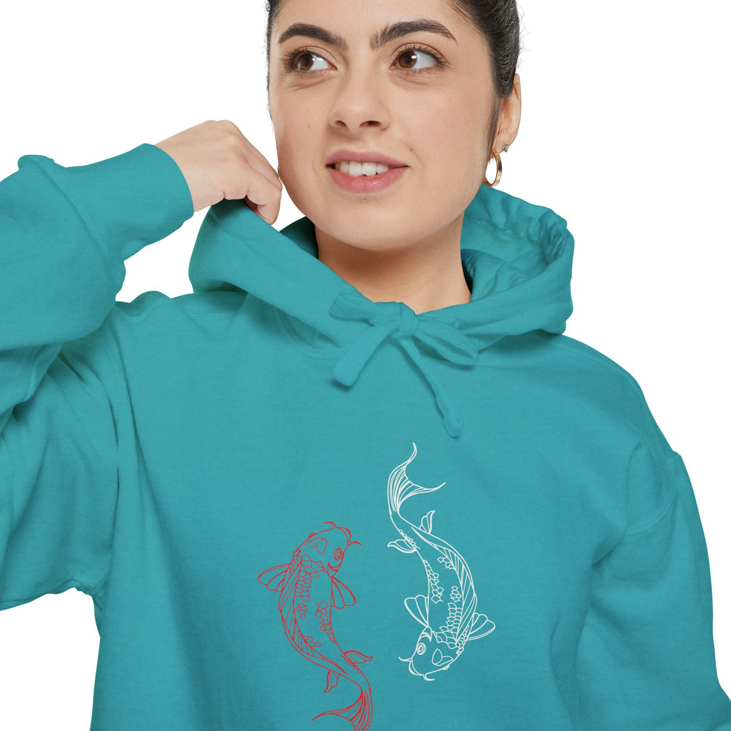 Charming Mermaid Garment-Dyed Hoodie - Cozy Unisex Fashion for Beach Lovers, Casual Wear, Gift Ideas for Ocean Lovers, Summer Chill