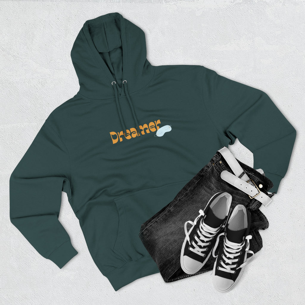 Dreamer Three-Panel Fleece Hoodie | Cozy Sweatshirt, Gift for Dreamers, Casual Wear, Inspirational Apparel, Everyday Comfort