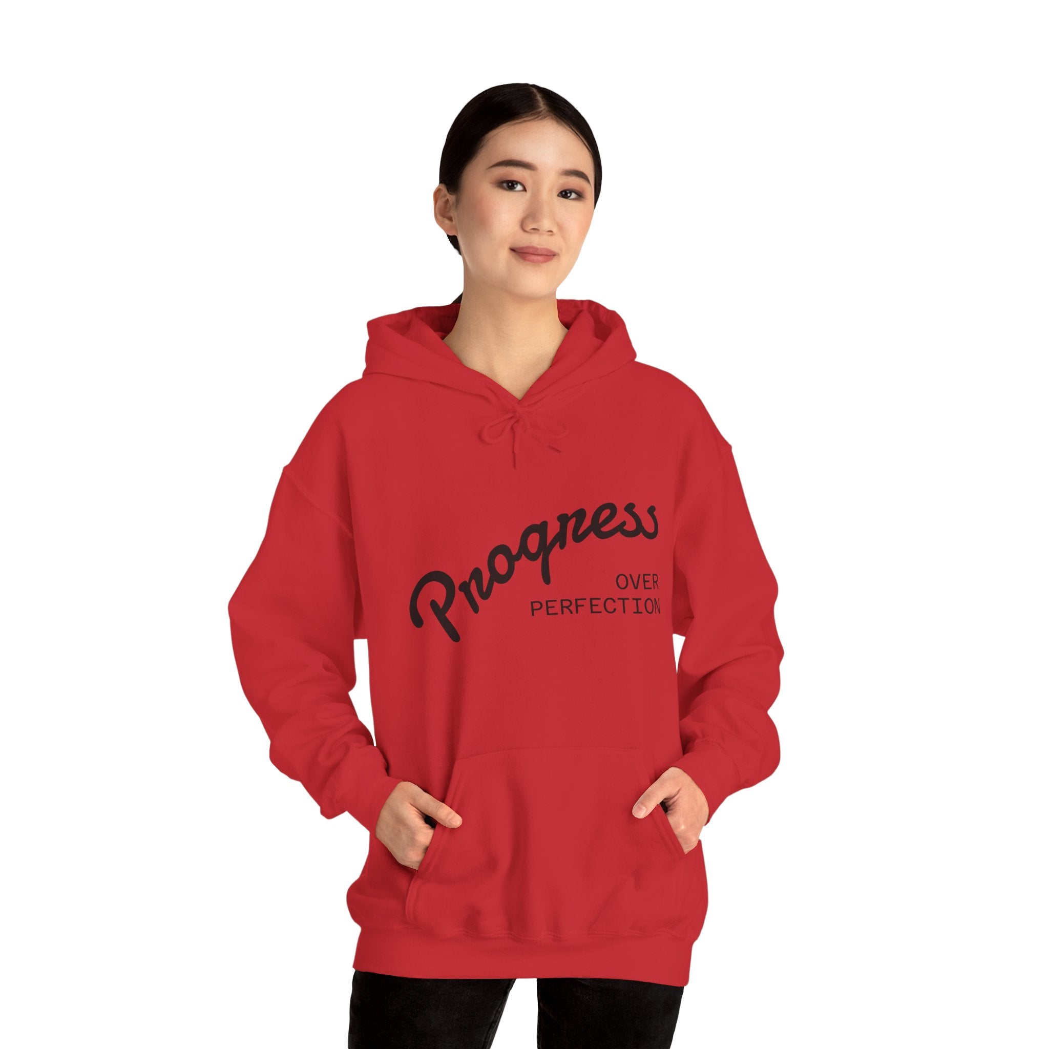 Progress Over Perfection Hoodie, Motivational Sweatshirt, Unisex Hooded Sweatshirt, Cozy Casual Wear, Gift for Her, Inspirational Apparel