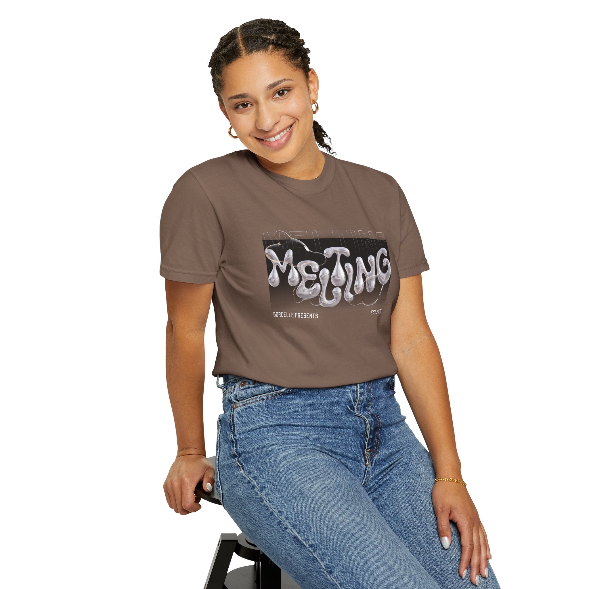Melting Vibes Unisex Garment-Dyed T-shirt | Cool Graphic Tee for Art Lovers, Trendy Casual Wear, Unique Gift, Summer Style