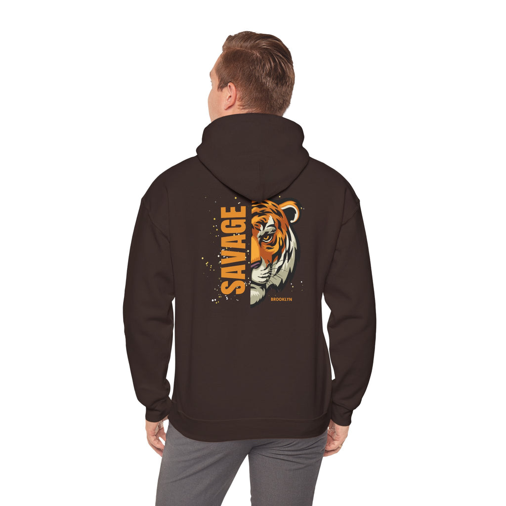 Savage Tiger Unisex Hoodie, Vintage Sweatshirt, Animal Lovers Apparel, Gift for Him/Her, Casual Streetwear, Cozy Layering