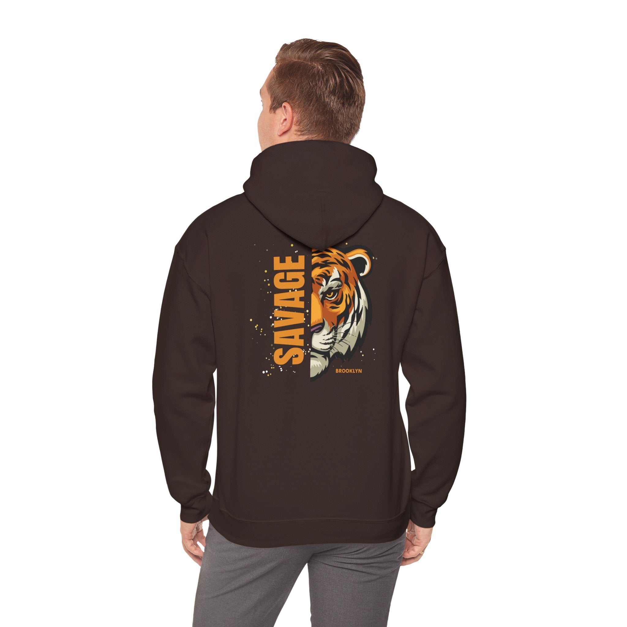 Savage Tiger Unisex Hoodie, Vintage Sweatshirt, Animal Lovers Apparel, Gift for Him/Her, Casual Streetwear, Cozy Layering