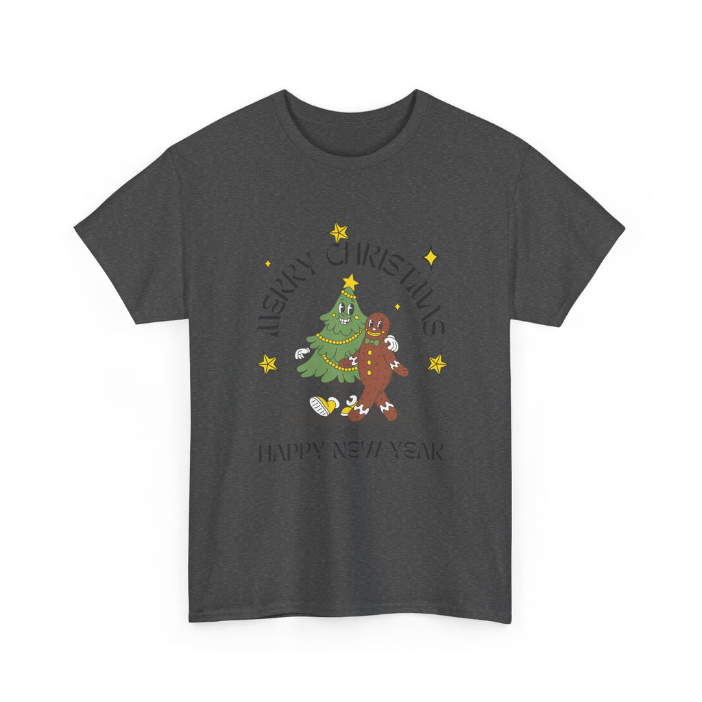 Christmas Gingerbread Tree Tee - "Merry Christmas, Happy New Year" Holiday Shirt