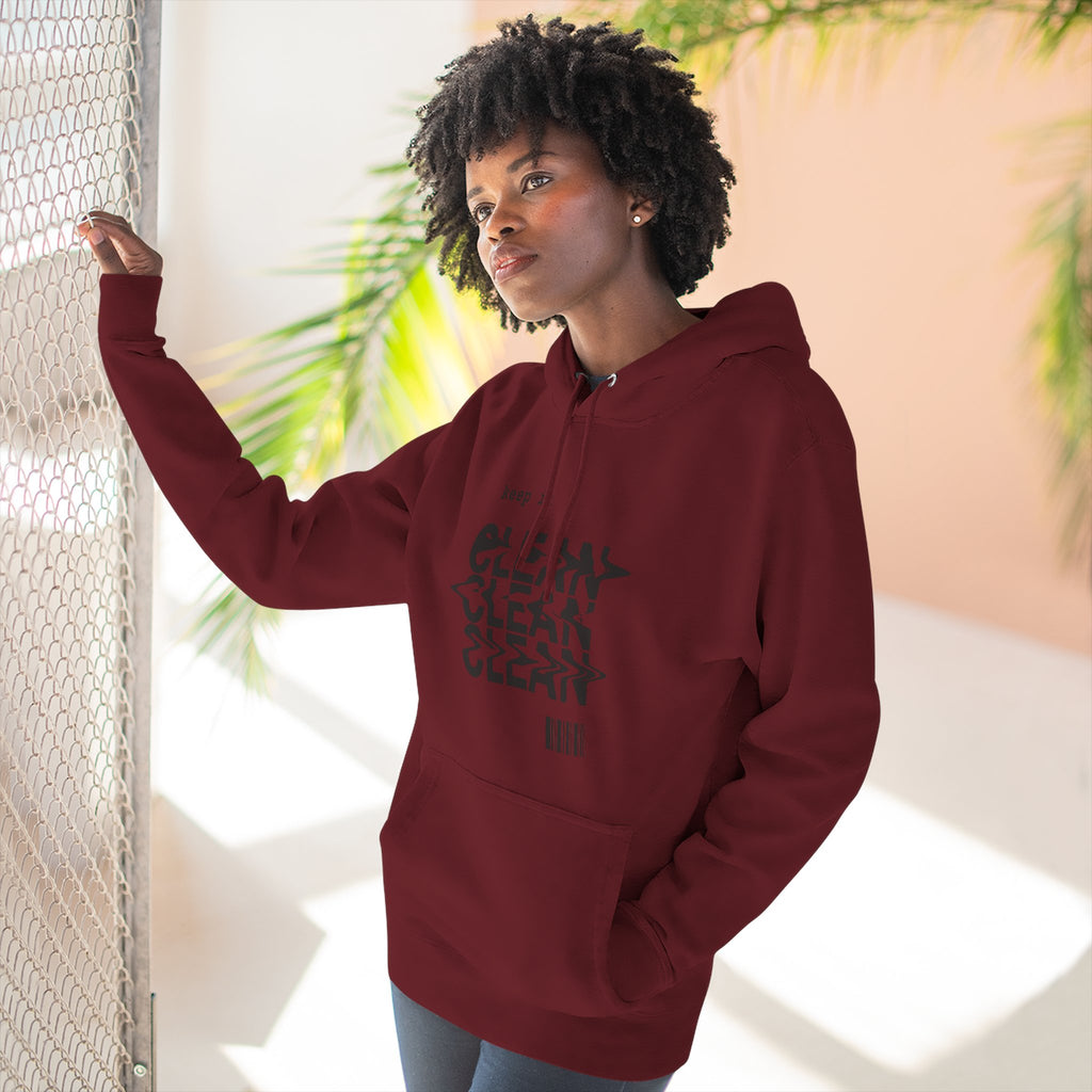 Stylish Fleece Hoodie with ‘Keep It Clean’ Design, Cozy Winter Apparel, Ideal for Casual Outfits, Gifts for Friends, Unique Streetwear