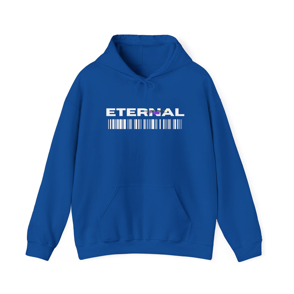 Eternal Barcode Hoodie — Black Graphic Pullover