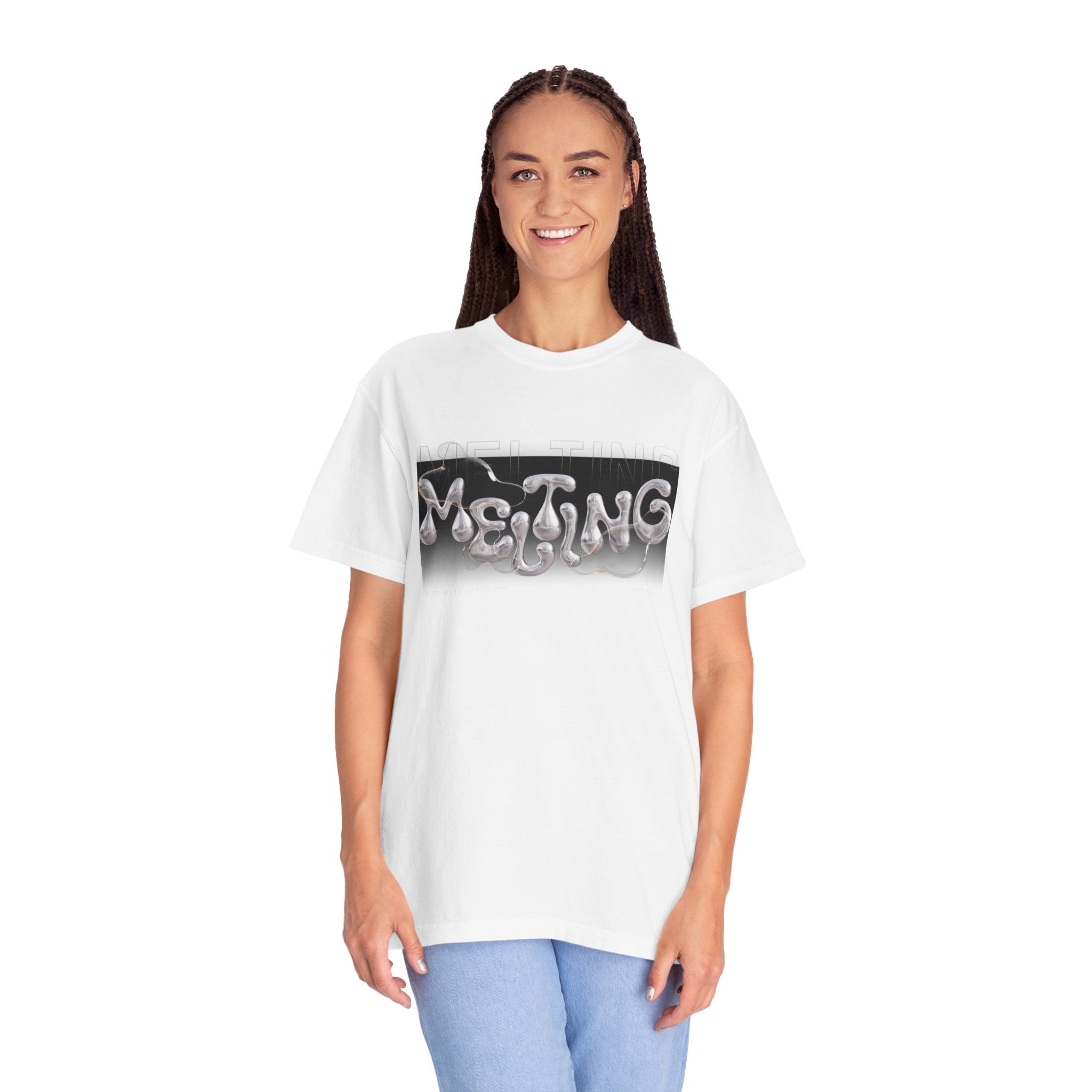 Melting Vibes Unisex Garment-Dyed T-shirt | Cool Graphic Tee for Art Lovers, Trendy Casual Wear, Unique Gift, Summer Style
