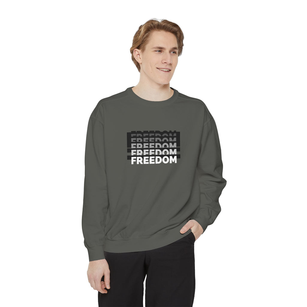 Freedom Unisex Garment-Dyed Sweatshirt - Cozy Casual Wear, Gift for Him/Her, Perfect for Relaxation, Street Style, Everyday Comfort