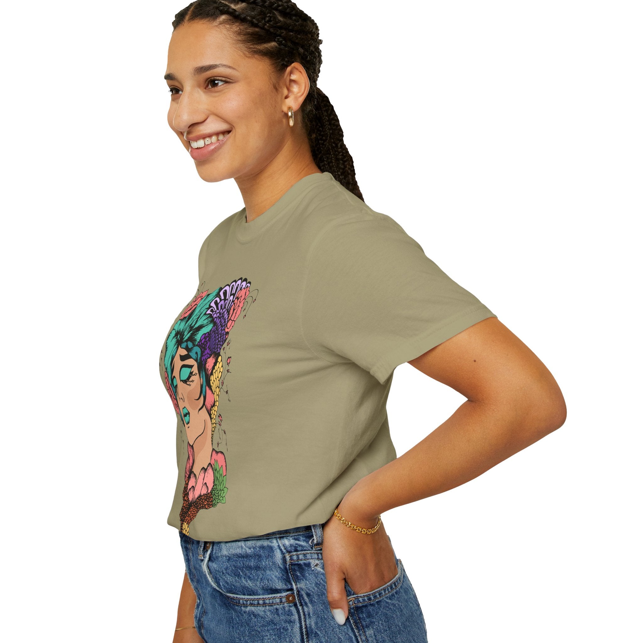 Floral Fantasy T-Shirt | Artistic Graphic Tee for Nature Lovers, Unique Gift, Casual Wear, Eco-Friendly Fashion
