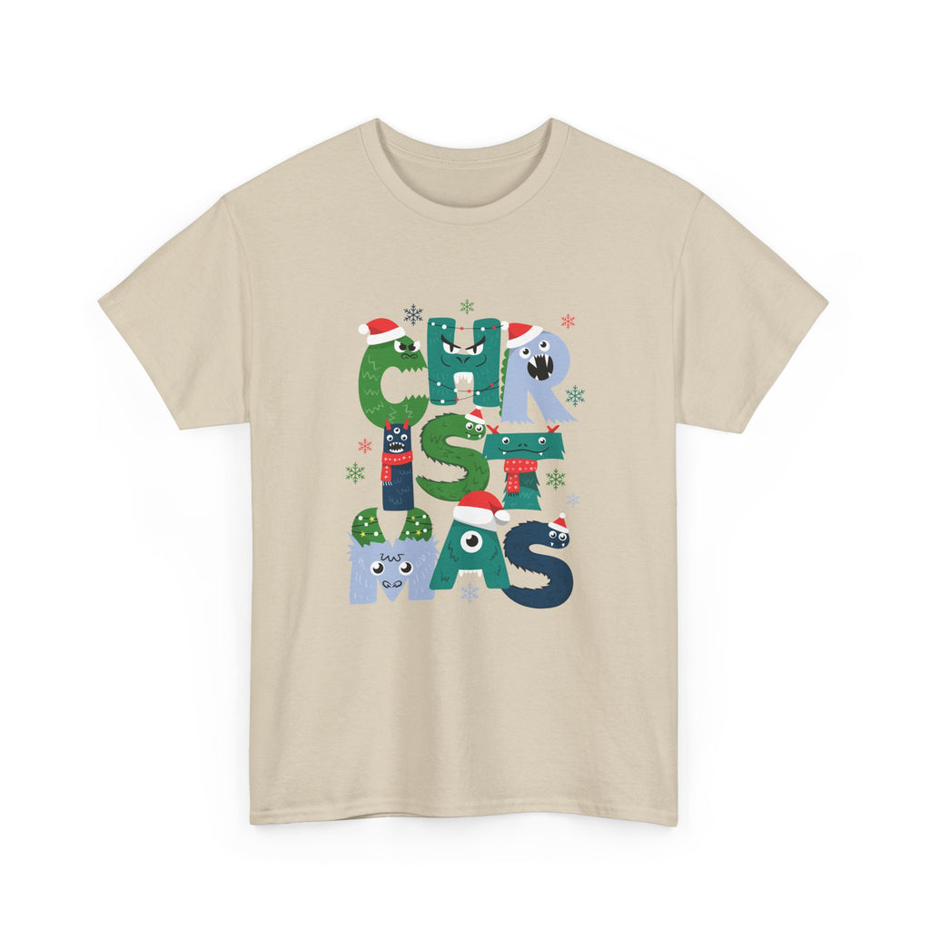 Christmas Graphic Tee — Cute Holiday "CHRISTMAS" Lettering T‑Shirt