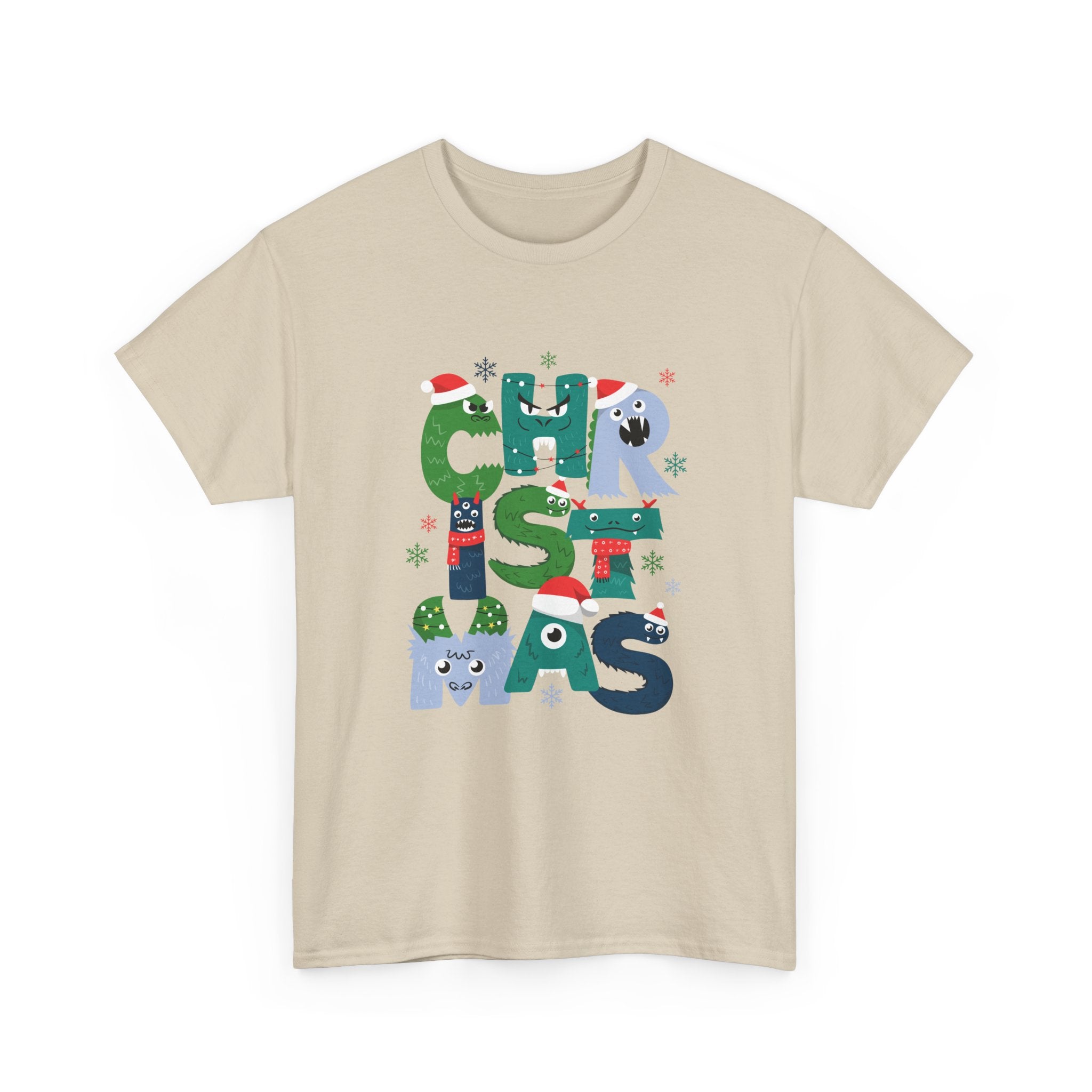 Christmas Graphic Tee — Cute Holiday "CHRISTMAS" Lettering T‑Shirt