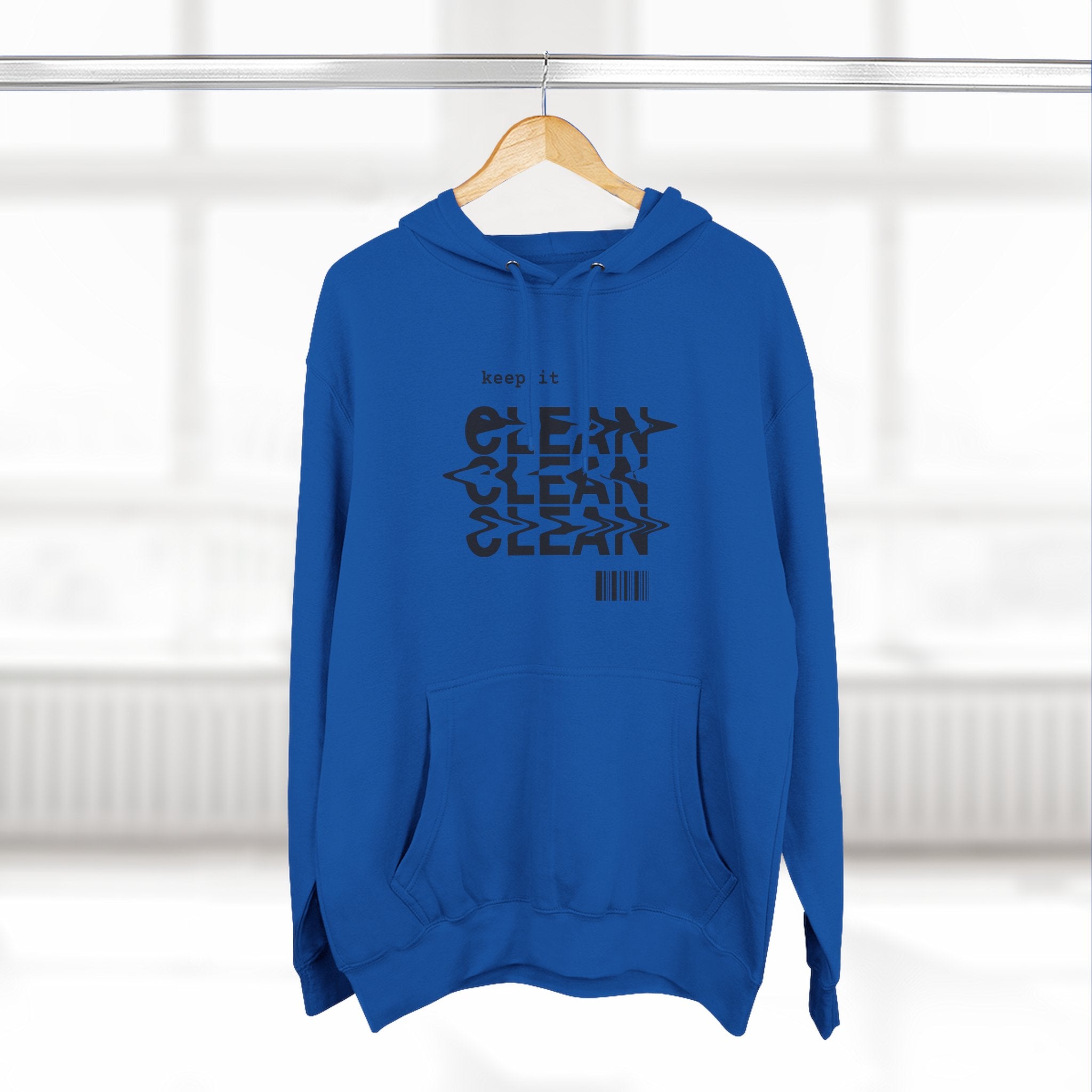 Stylish Fleece Hoodie with ‘Keep It Clean’ Design, Cozy Winter Apparel, Ideal for Casual Outfits, Gifts for Friends, Unique Streetwear