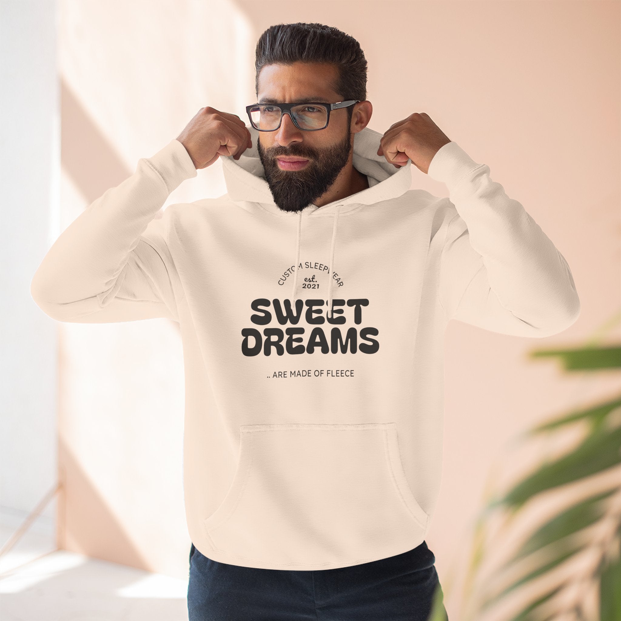 Cozy Sweet Dreams Hoodie, Fleece Pullover for Relaxation, Gift for Dreamers, Perfect for Sleepovers, Casual Wear