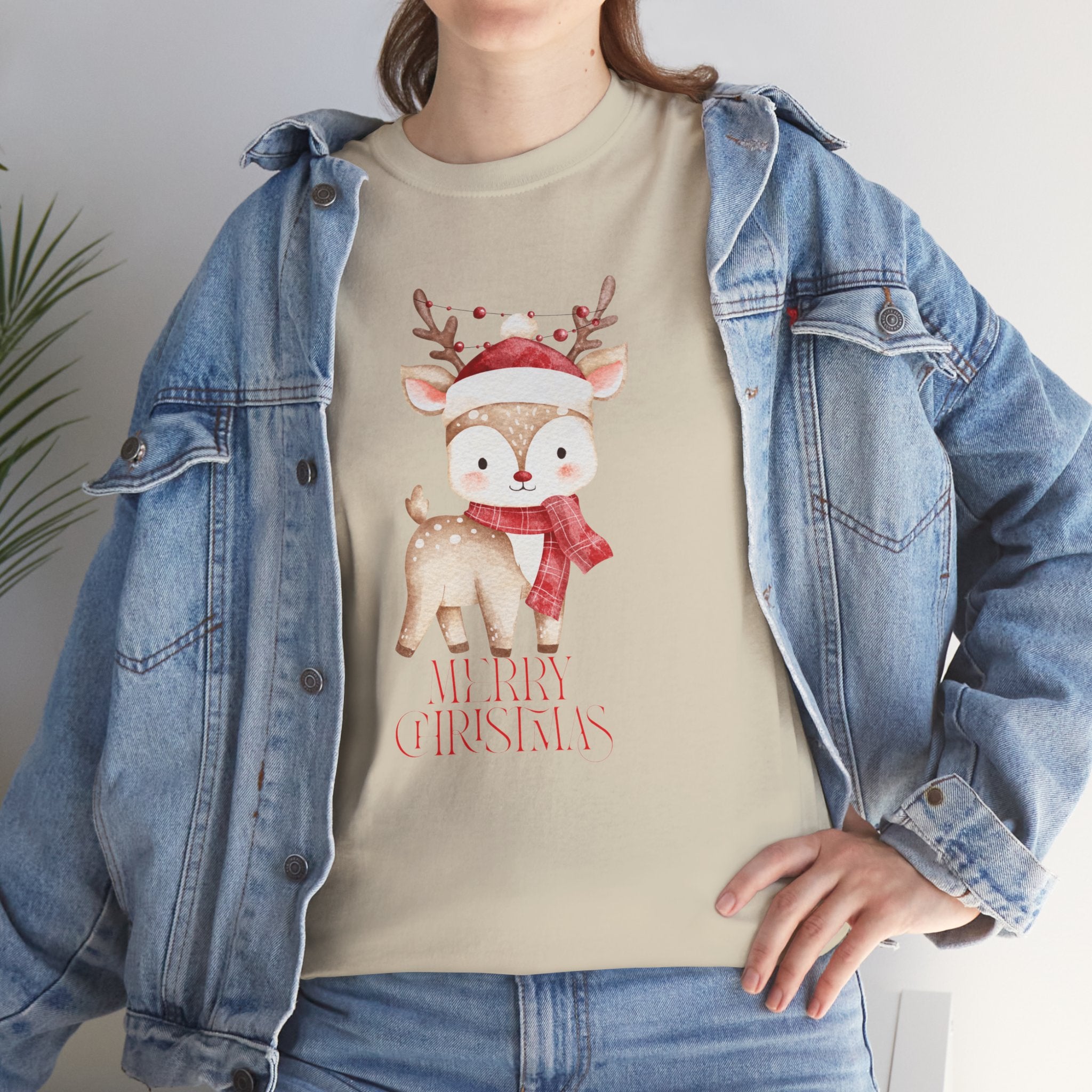 Kids' Cute Reindeer Christmas Tee – Merry Christmas Woodland Holiday Shirt