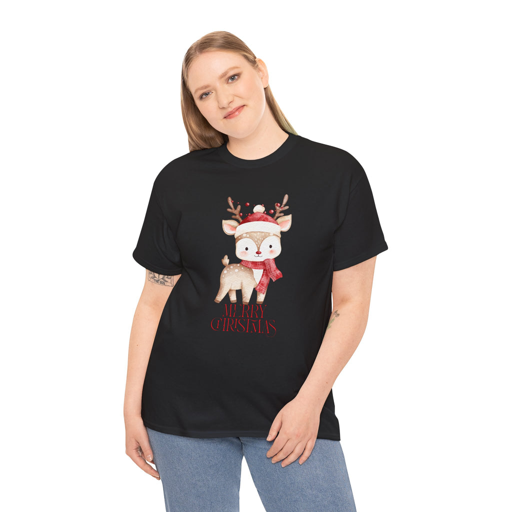 Kids' Cute Reindeer Christmas Tee – Merry Christmas Woodland Holiday Shirt