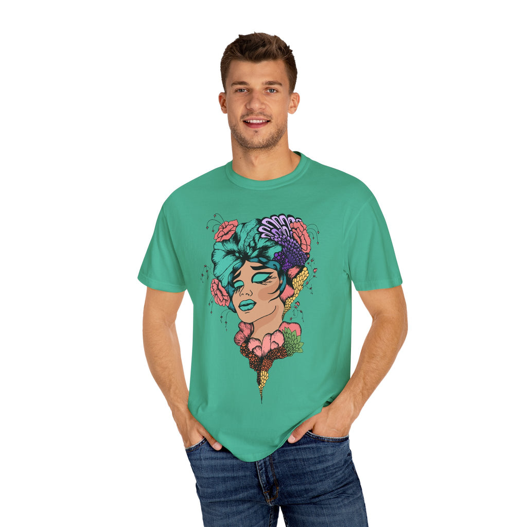Floral Fantasy T-Shirt | Artistic Graphic Tee for Nature Lovers, Unique Gift, Casual Wear, Eco-Friendly Fashion