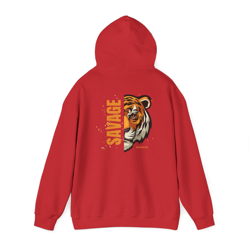 Savage Tiger Unisex Hoodie, Vintage Sweatshirt, Animal Lovers Apparel, Gift for Him/Her, Casual Streetwear, Cozy Layering