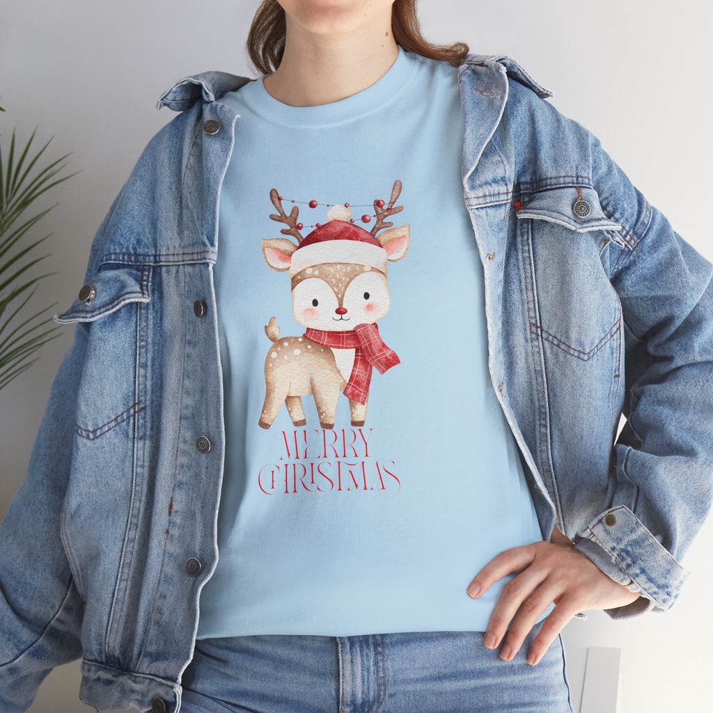 Kids' Cute Reindeer Christmas Tee – Merry Christmas Woodland Holiday Shirt
