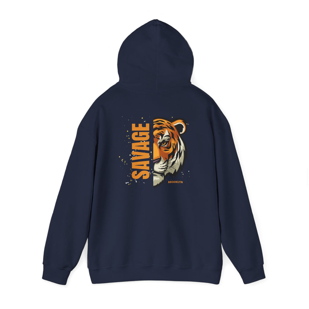 Savage Tiger Unisex Hoodie, Vintage Sweatshirt, Animal Lovers Apparel, Gift for Him/Her, Casual Streetwear, Cozy Layering