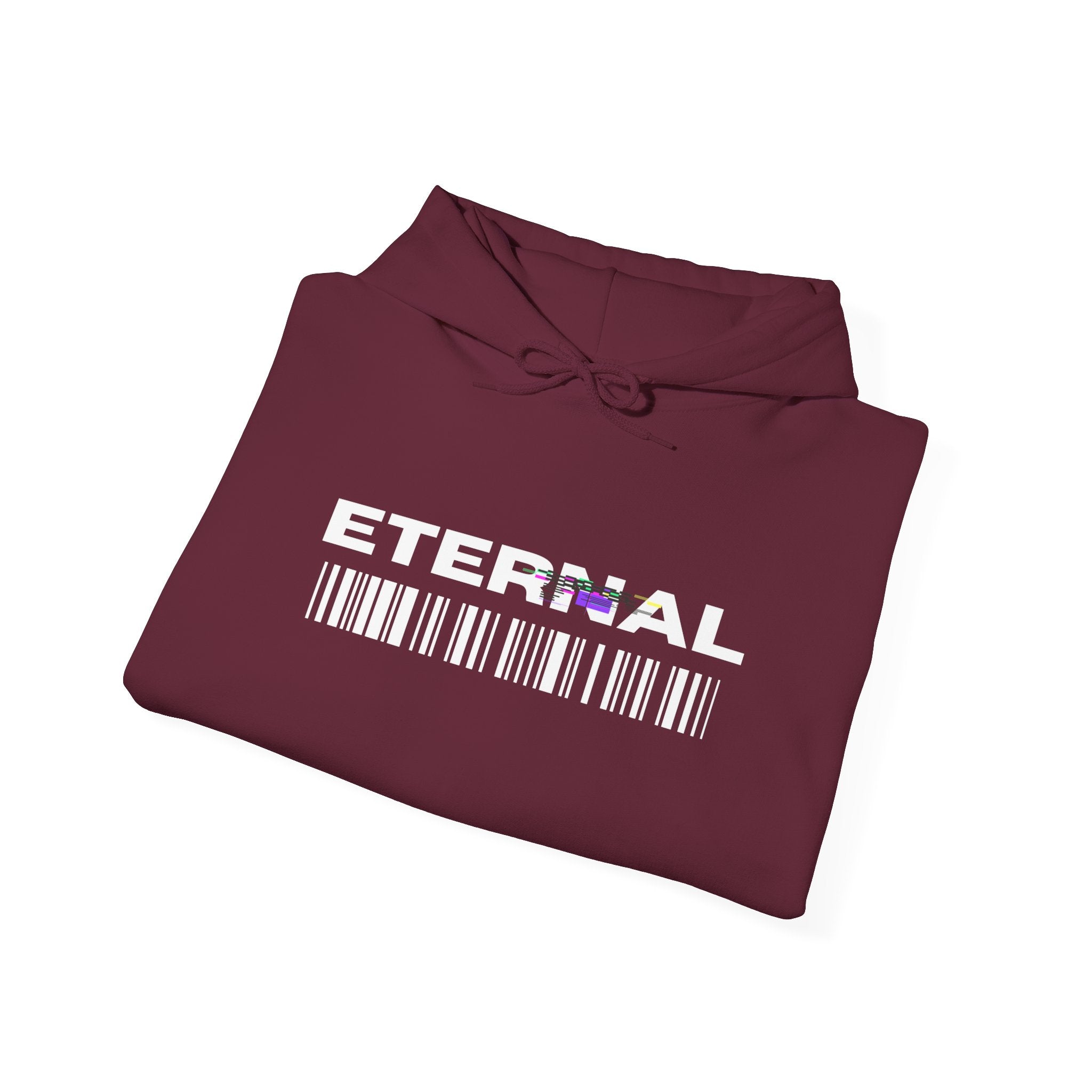 Eternal Barcode Hoodie — Black Graphic Pullover