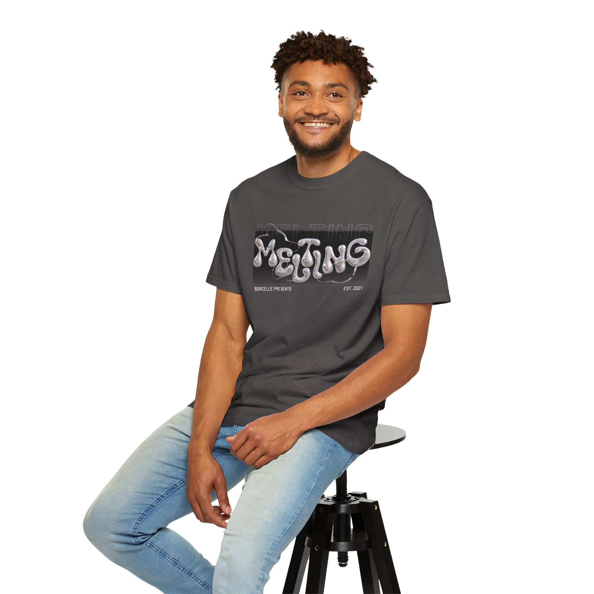Melting Vibes Unisex Garment-Dyed T-shirt | Cool Graphic Tee for Art Lovers, Trendy Casual Wear, Unique Gift, Summer Style