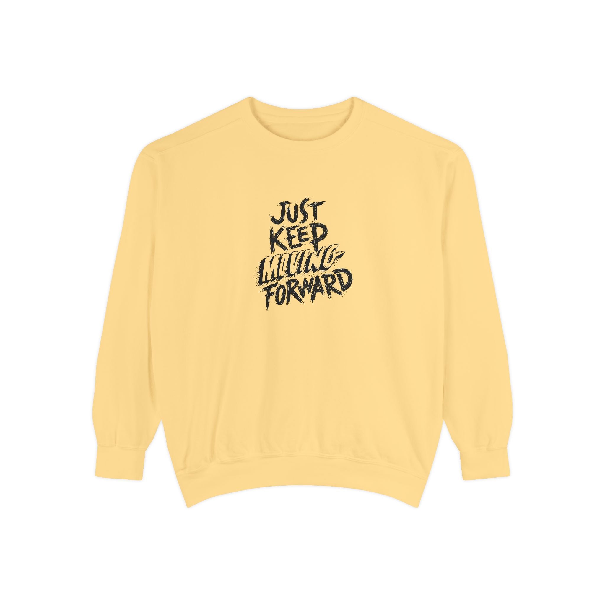 Motivational Sweatshirt - Just Keep Moving Forward, Unisex Garment-Dyed Crewneck, Cozy Gift, Inspirational Apparel, Perfect for Every [...]