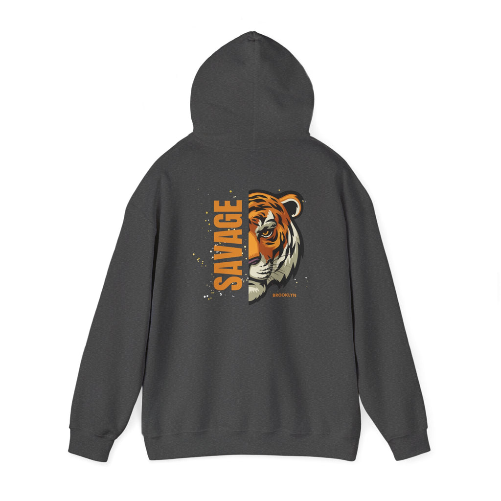 Savage Tiger Unisex Hoodie, Vintage Sweatshirt, Animal Lovers Apparel, Gift for Him/Her, Casual Streetwear, Cozy Layering