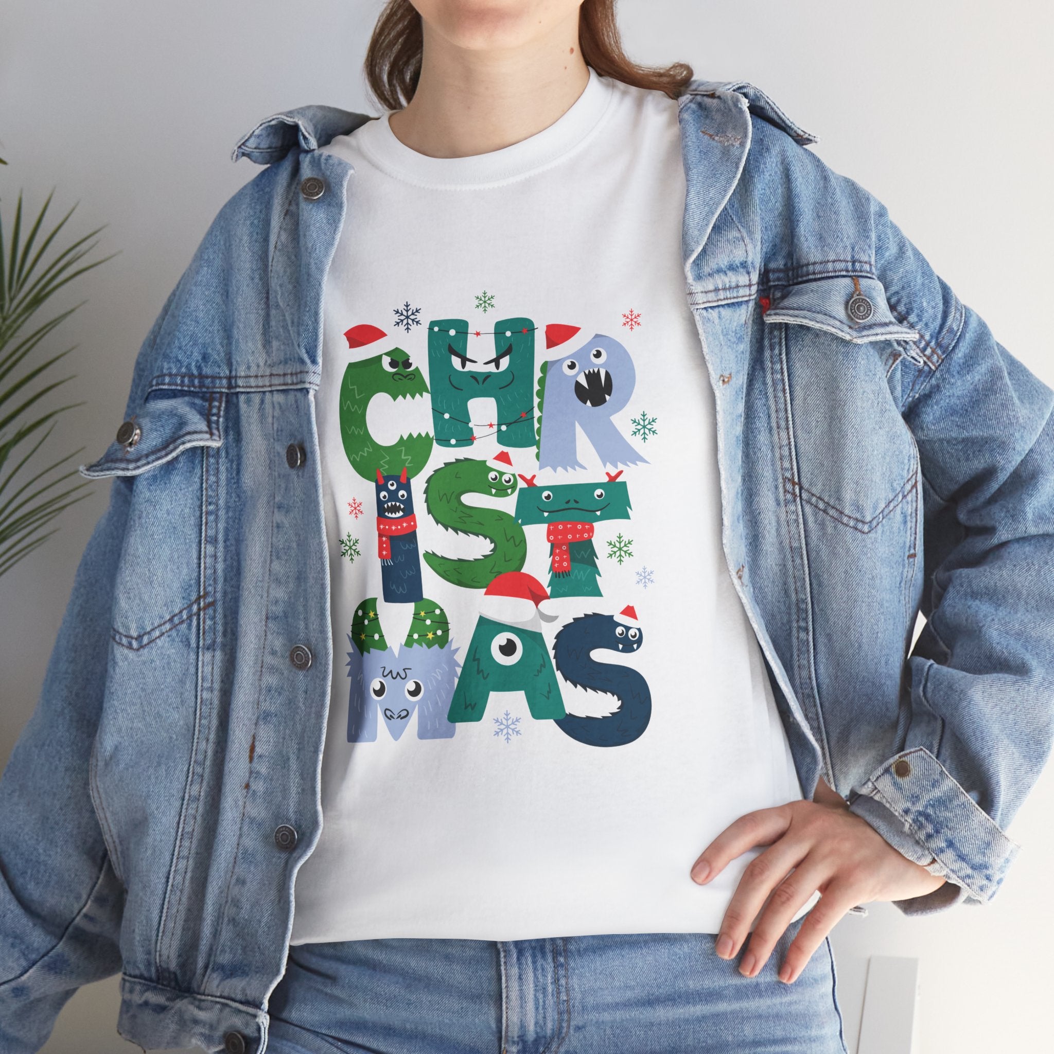 Christmas Graphic Tee — Cute Holiday "CHRISTMAS" Lettering T‑Shirt