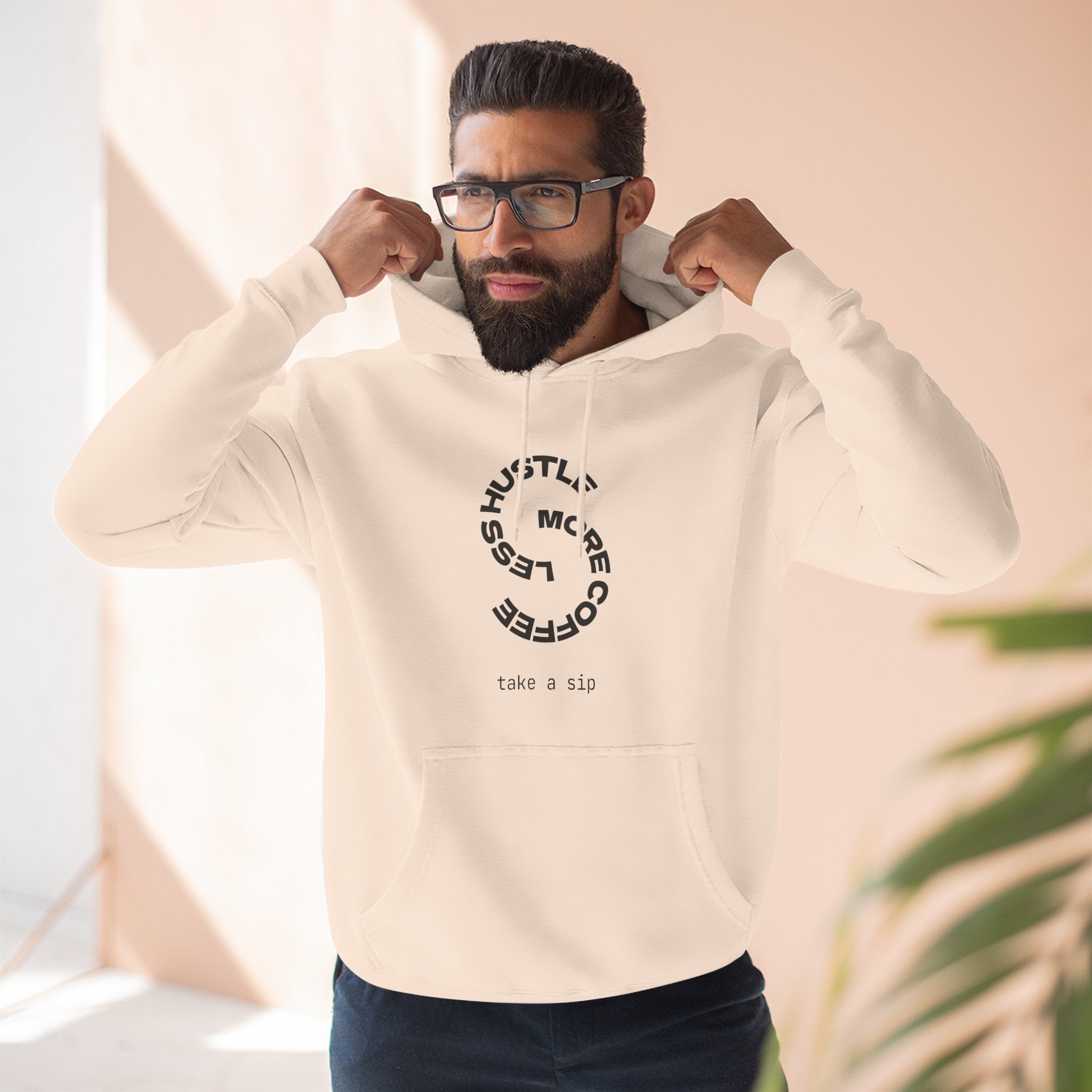 Cozy Coffee Lover's Hoodie, Fleece Sweatshirt, Relaxed Casual Wear, Gift for Coffee Enthusiasts, Perfect for Winter