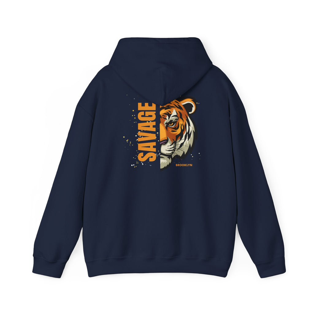 Savage Tiger Unisex Hoodie, Vintage Sweatshirt, Animal Lovers Apparel, Gift for Him/Her, Casual Streetwear, Cozy Layering