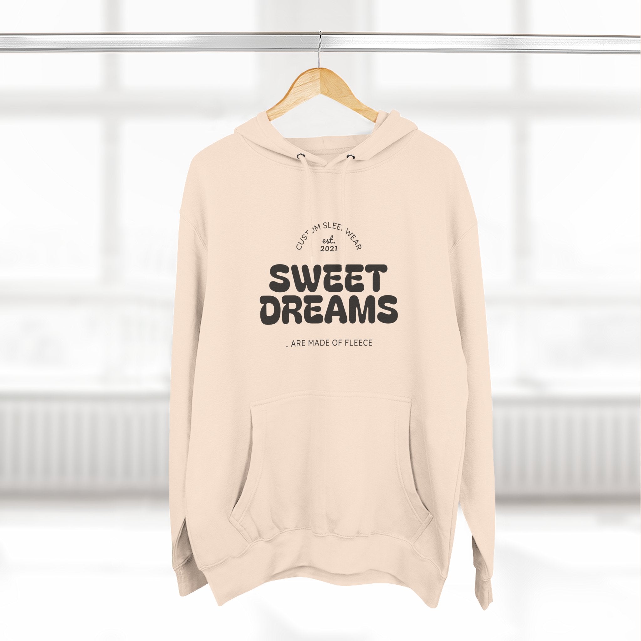 Cozy Sweet Dreams Hoodie, Fleece Pullover for Relaxation, Gift for Dreamers, Perfect for Sleepovers, Casual Wear