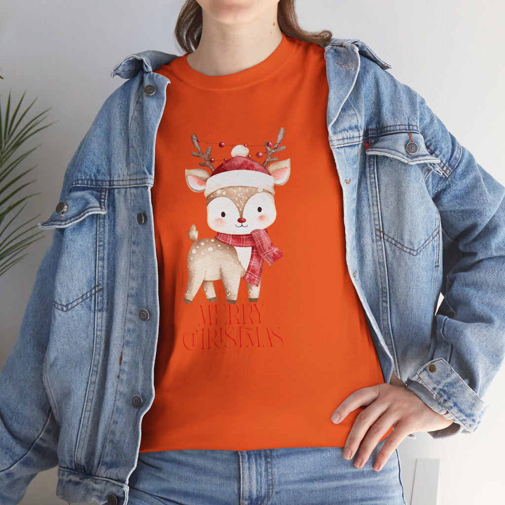 Kids' Cute Reindeer Christmas Tee – Merry Christmas Woodland Holiday Shirt