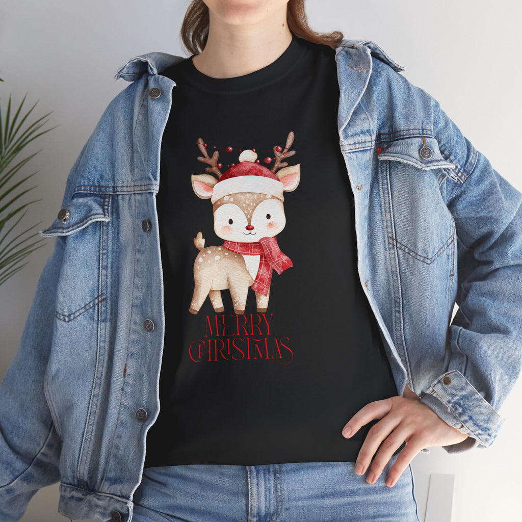 Kids' Cute Reindeer Christmas Tee – Merry Christmas Woodland Holiday Shirt