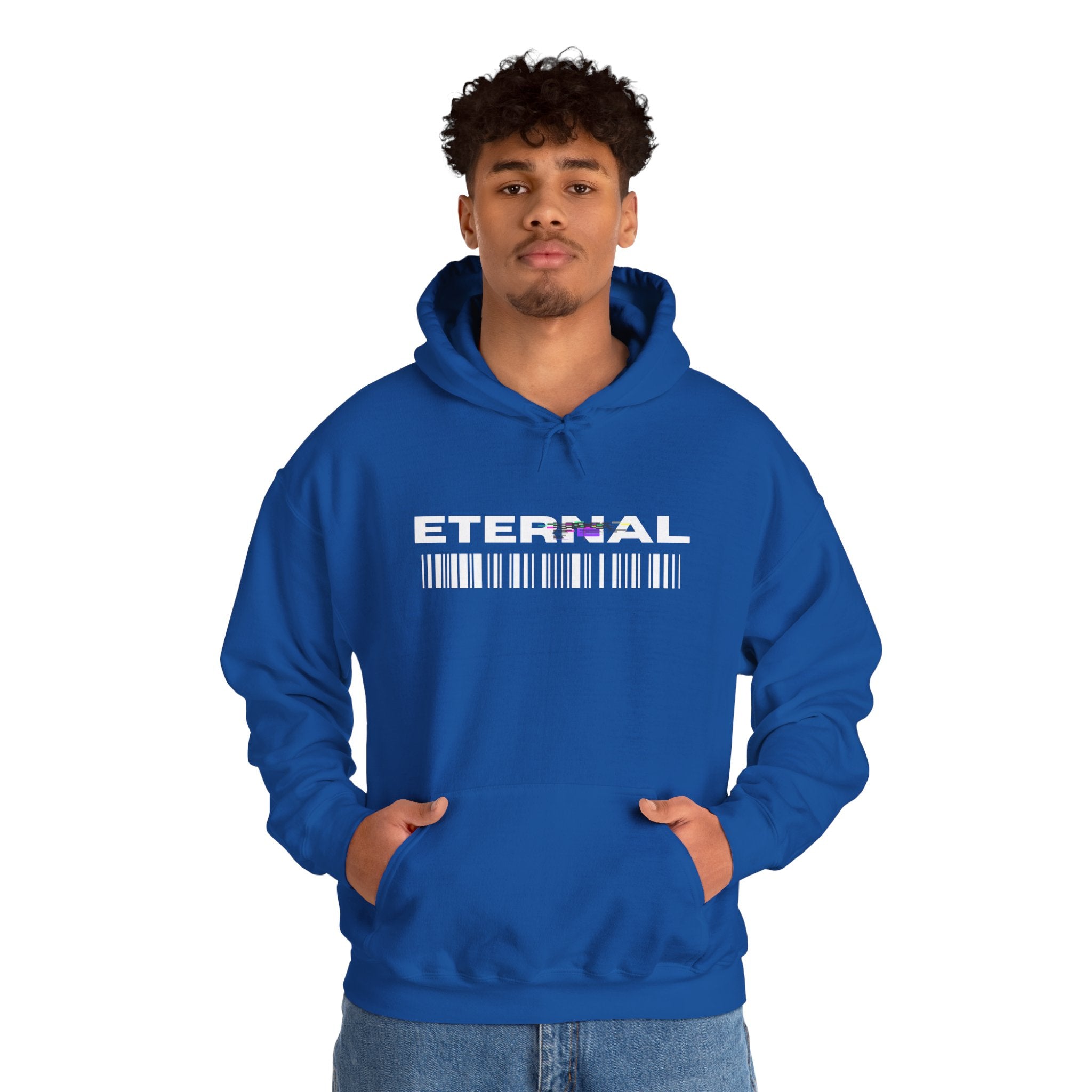 Eternal Barcode Hoodie — Black Graphic Pullover