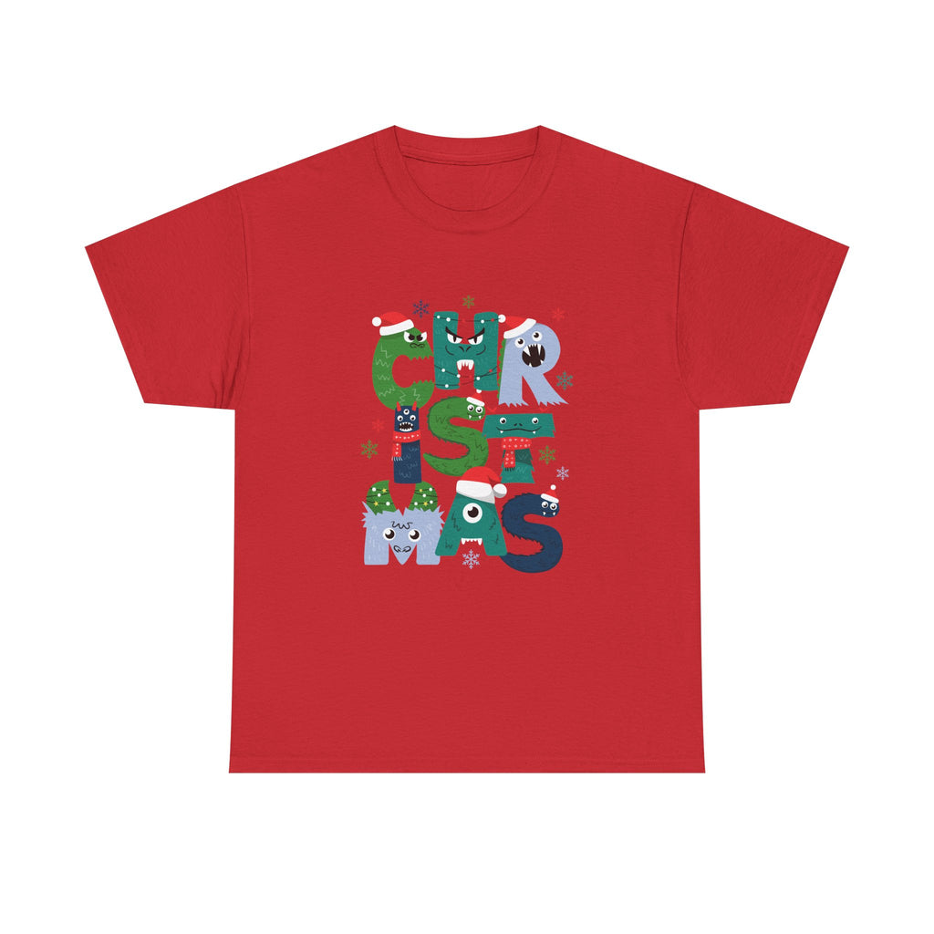 Christmas Graphic Tee — Cute Holiday "CHRISTMAS" Lettering T‑Shirt