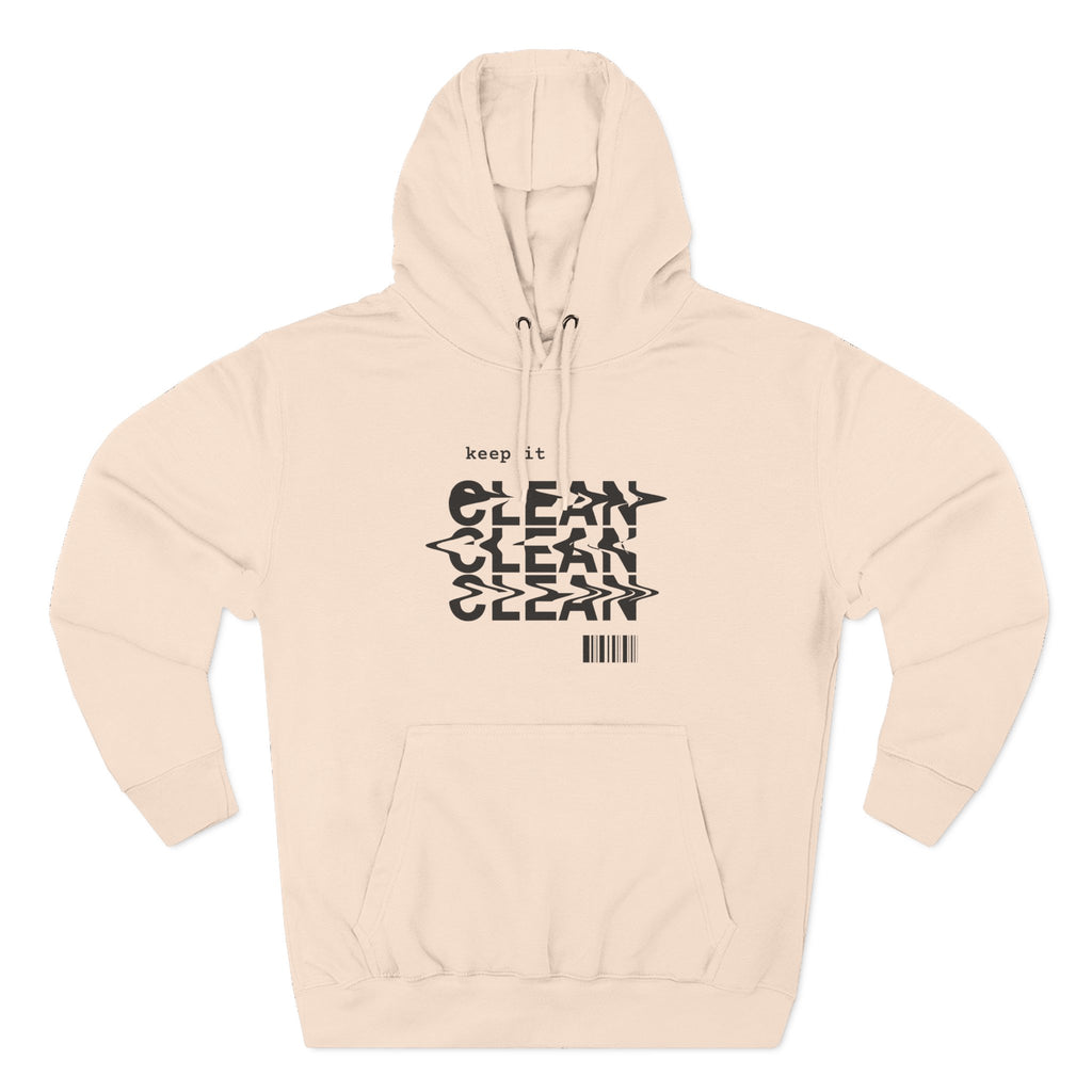 Stylish Fleece Hoodie with ‘Keep It Clean’ Design, Cozy Winter Apparel, Ideal for Casual Outfits, Gifts for Friends, Unique Streetwear
